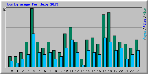 Hourly usage for July 2013