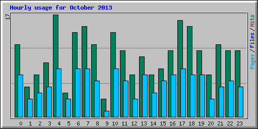 Hourly usage for October 2013