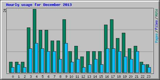 Hourly usage for December 2013