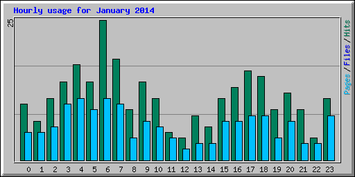 Hourly usage for January 2014